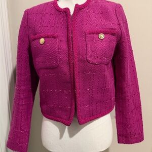 Ann Taylor Fuchsia Textured Blazer
